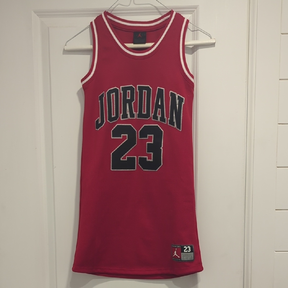 Jordan Red Sleeveless Scoop Neck Athletic Dress